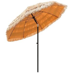 Outdoor UV Protect Thatch Patio Umbrella with Tilt Design for Sunshade and Pool Sides