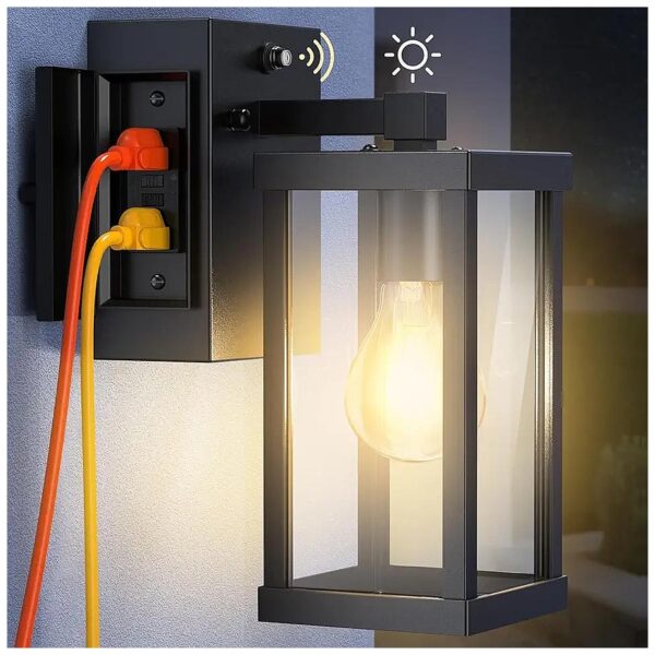 Outdoor Wall Light with Plug and GFCI, Perfect for Patio, Garage, or House Decor