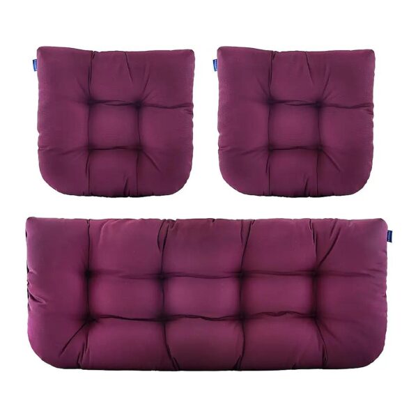 Outdoor Wicker Loveseat Chair Cushions Set 3 Piece Patio Furniture All Weather