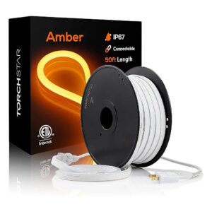 Outdoor and Indoor Amber LED Neon Rope Light for Unique Ambiance - 50ft