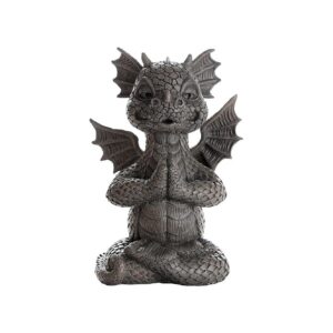 Pacific Grey Garden Dragon Resin Sculpture Accent Decoration