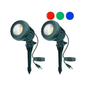 Pack 10W LED Spotlight Outdoor with 2700K Warm White LED for Yard Decoration