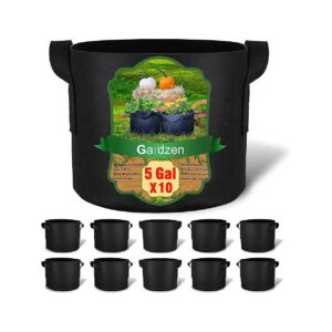 Pack 5 Gallon Grow Bags with Thickened Aeration Fabric