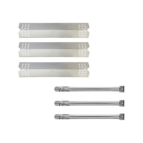 Pack 5-inch Stainless Steel Heat Plates and Burners for Gas Grill Replacement