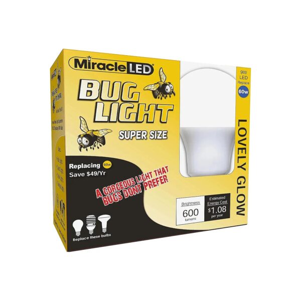 Pack Bug-Free Porch Light, Yellow, 395 Lumens, No Heat, No Moths