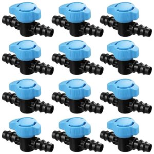 Pack Drip Irrigation Ball Shut Off Valves for 1/2 Inch Tubing System