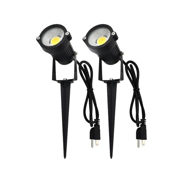 Pack LED 5W Metal Construction Landscape Spot Light with 3-ft Cord and Plug for