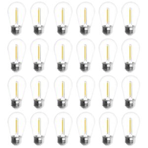 Pack LED S14 1W Filament Bulbs for Patio and Indoor String Lights