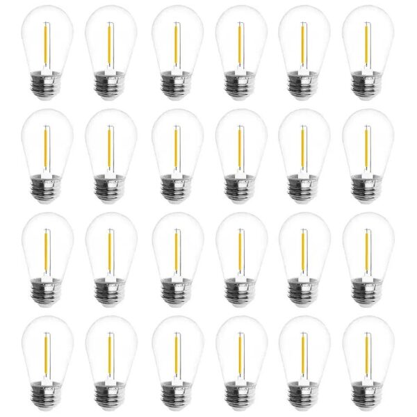 Pack LED S14 1W Filament Bulbs for Patio and Indoor String Lights