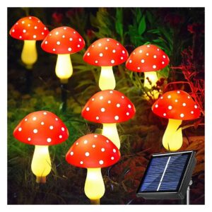 Pack Red Solar Mushroom Garden Ornaments Waterproof Outdoor Decor