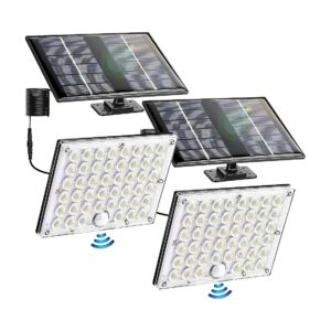 Pack Solar Motion Sensor Flood Lights with 184 LEDs and 4ft Cable for Outdoor Areas