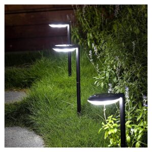 Pack Solar Pathway Lights with High-Efficient Panel and LED Lighting for Yard Decoration