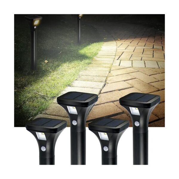 Pack Solar Powered LED Pathway Lights with Motion Sensor for Garden