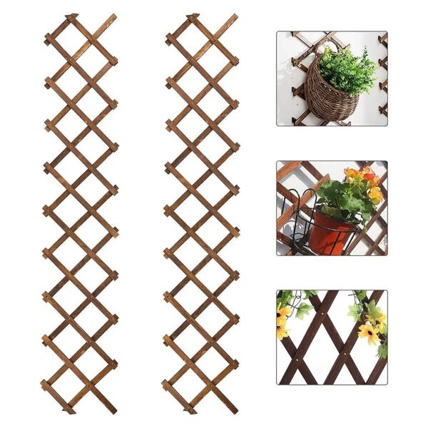 Pack of 2 Extra Thick Wooden Trellis Plant Support Frame for Walls and Gardens