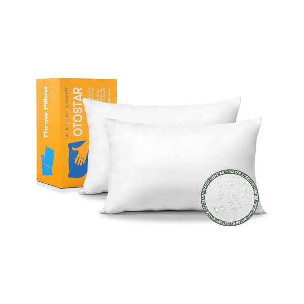 Pack of 2 Soft Filled Pillow Inserts with Waterproof Polyester Fiber