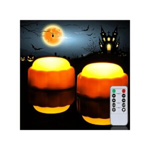 Pack of Halloween LED Pumpkin Lights with Timer Function