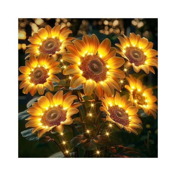 Pack of LED Solar Flowers for Outside Yard Pathway and Garden