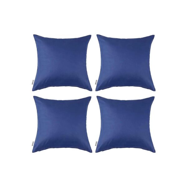 Pack of Navy Blue Waterproof Pillow Covers for Indoor and Outdoor Use