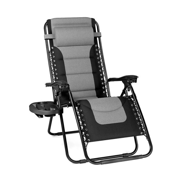 Padded Zero Gravity Reclining Chair with Adjustable Headrest and Supports Up to 350 Lbs