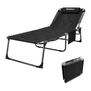 Padded and Adjustable Outdoor Chaise Lounge Chair with Organizer Pocket