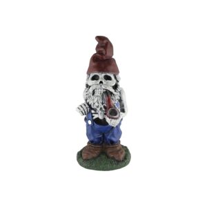 Painted Magnesia Skeleton Gnome with Pipe 19-Inches High Patio Home Office Decoration