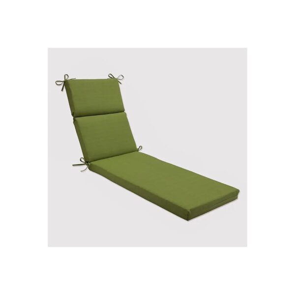 Patio Chaise Lounge Cushion with Attached Ties and Weather Resistant Polyester Fiber Fill