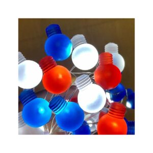 Patriotic Bulb Shape LED String Lights for Independence Day Party