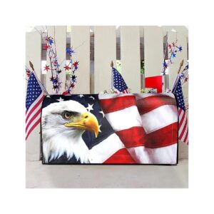 Patriotic Mailbox Wrap with American Flag Design Magnetic Cover Letter Box Decoration