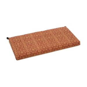 Patterned Outdoor Spun Polyester Loveseat Cushion in Vanya Paprika, 40 Inches Wide