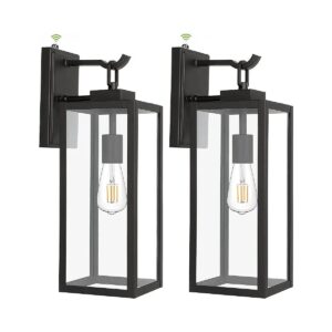 Pendant-Style Outdoor Wall Lighting with Matte Black Finish and Clear Glass Panels