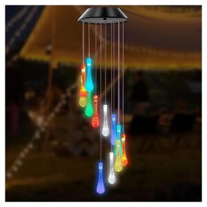 Perfect Gift Idea Solar Powered Color Changing Wind Chimes with Led Lights