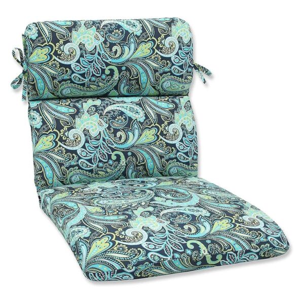 Perfectly Comfortable 1 Piece Split Back Round Corner Chair Seat Cushion, 5" x 21