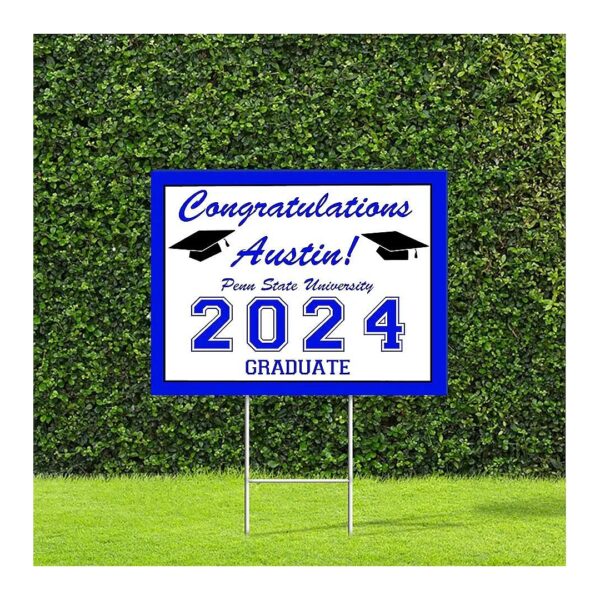 Personalized Vinyl Graduation Yard Decoration 18x22 Class of High School Colors Selected