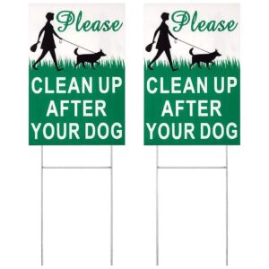 Pet Owner Reminder Signs Please Clean Up After Your Dog Double Sided 9 x 9 Waterproof