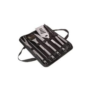 Piece BBQ Grill Tool Set with Stainless Steel Utensils, Carrying Case, and Skewers