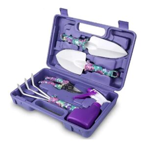 Piece Gardening Set with Purple Carrying Case and Stainless Steel Tools