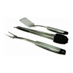 Piece Grill Tool Set with Stainless Steel Construction and Rubber Grips