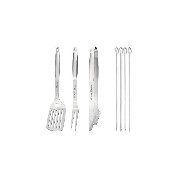 Piece Grill Tools Set with Spatula, Tongs, Fork, Skewers and Heavy Duty Handles