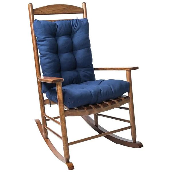 Piece Navy Blue Indoor/Outdoor Rocking Chair Cushion Set with Soft Thickened Filling