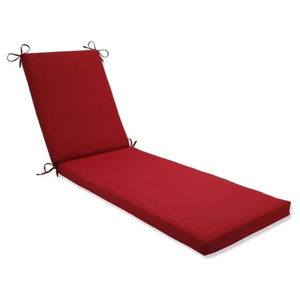 Pillow Perfect Red Polyester Fiber Fill Chaise Lounge Cushion for Patio or Indoor Use