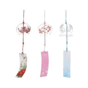 Pink Cherry Red Blue Glass Wind Chimes for Home Christmas Party Decorations and Gifts