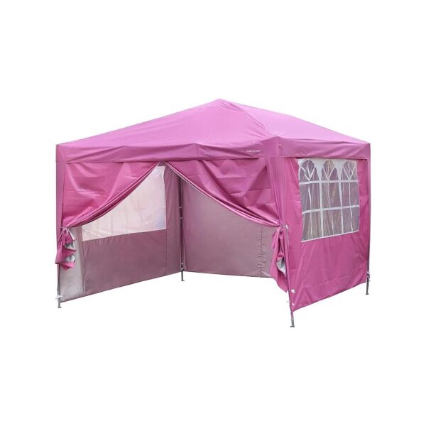 Pink Instant 10x10 Pop Up Canopy Tent with Removable Walls and Steel Frame