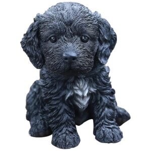 Polyresin Sitting Cockapoo Puppy Statue Life Like Details Decorative Piece