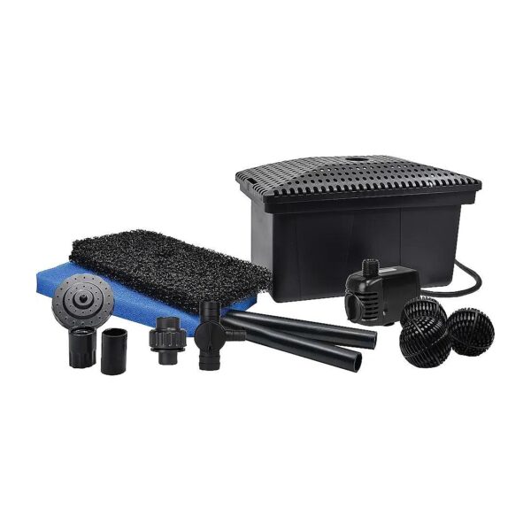 Pond Filter Kit with 300 GPH Pump for Small Ponds Up to 500 Gallons