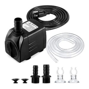 Pond, and Fish Tank - 400GPH Outdoor Pump with Adjustable Flow and 3 Nozzles