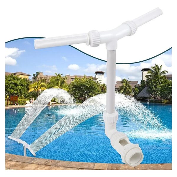 Pool Accessory Waterfall Fountain with Dual Spray and Adjustable Height