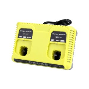 Port Dual Active Battery Charger for Ryobi 18V ONE+ Plus NiCad NiMh