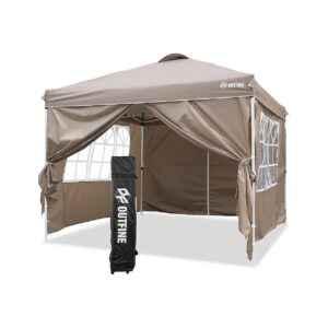 Portable 10x10 Feet Khaki Pop Up Gazebo Tent for Outdoor Parties