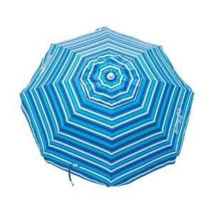 Portable Blue White Beach Shade Umbrella with Foldable Design and UV Protection