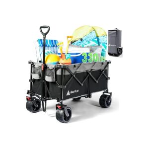 Portable Collapsible Wagon for Beach, Park, or Camp with Multi-Terrain Wheels